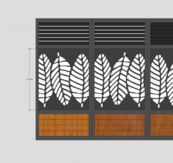 铁木喷漆叶子百叶门SU模型下载_sketchup草图大师SKP模型