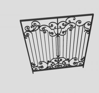 方形铁艺大门SU模型下载_sketchup草图大师SKP模型