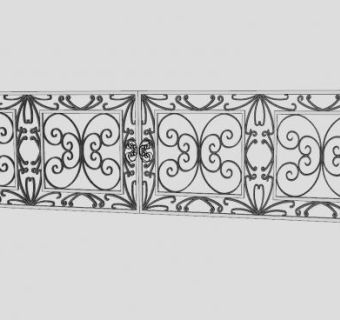 室外铁艺平开门SU模型SU模型下载_sketchup草图大师SKP模型