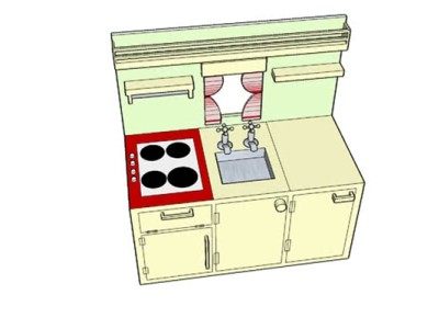 家居厨房室内装修SU模型下载_sketchup草图大师SKP模型