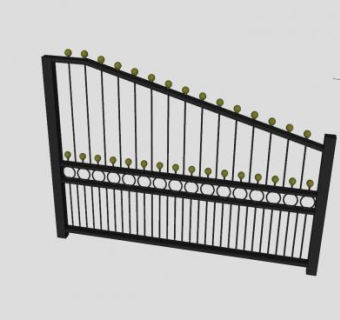 装饰铁门半门扇SU模型下载_sketchup草图大师SKP模型