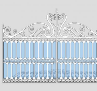 欧式铁制室外门SU模型下载_sketchup草图大师SKP模型