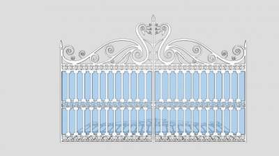 欧式铁制室外门SU模型下载_sketchup草图大师SKP模型