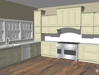 欧式风格家居开放厨房SU模型下载_sketchup草图大师SKP模型