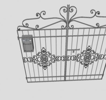 巴洛克铁艺门和邮箱SU模型下载_sketchup草图大师SKP模型