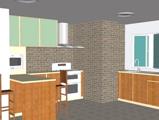 现代家居室内厨房SU模型下载_sketchup草图大师SKP模型