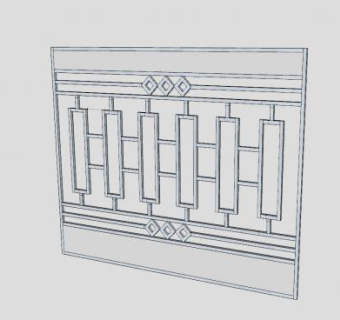 仿中式铁制大门SU模型下载_sketchup草图大师SKP模型