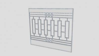 仿中式铁制大门SU模型下载_sketchup草图大师SKP模型