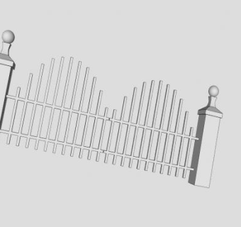 双拱顶庭院大门SU模型下载_sketchup草图大师SKP模型