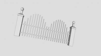 双拱顶庭院大门SU模型下载_sketchup草图大师SKP模型