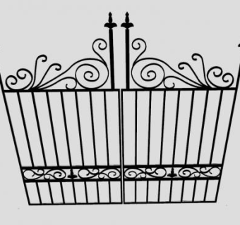 铁制金属大门SU模型下载_sketchup草图大师SKP模型