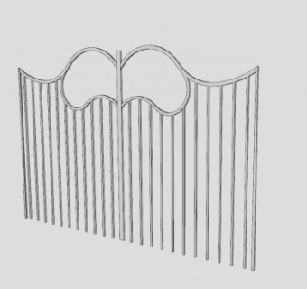 现代风格庭院门SU模型下载_sketchup草图大师SKP模型