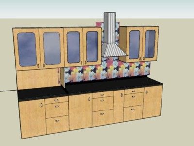 现代厨房内阁SU模型下载_sketchup草图大师SKP模型