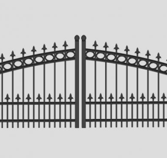 箭形栏杆铁制大门SU模型下载_sketchup草图大师SKP模型