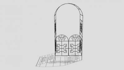 金属拱形大门SU模型下载_sketchup草图大师SKP模型