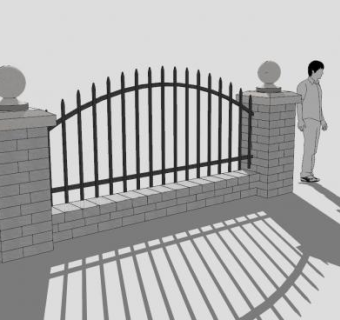 剑桥老英国柱栅栏SU模型下载_sketchup草图大师SKP模型