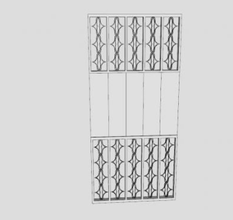 现代风格铁艺门SU模型下载_sketchup草图大师SKP模型