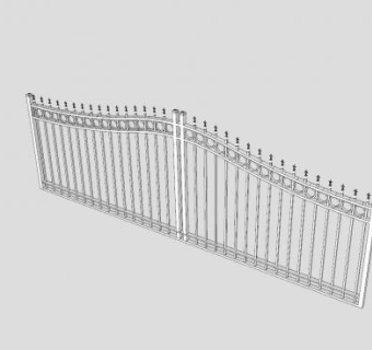 庭院门金属街门SU模型下载_sketchup草图大师SKP模型
