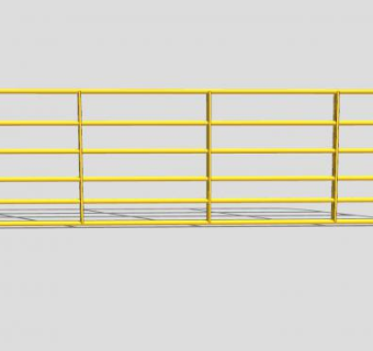 黄色金属栅栏门SU模型下载_sketchup草图大师SKP模型
