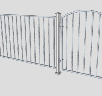 金属栅栏带门的SU模型下载_sketchup草图大师SKP模型