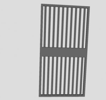 金属栅门防盗门SU模型下载_sketchup草图大师SKP模型