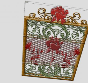 玫瑰铁艺单门板SU模型下载_sketchup草图大师SKP模型