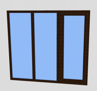塑料玻璃平开门SU模型下载_sketchup草图大师SKP模型