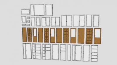 室内门和塑料门窗合集SU模型下载_sketchup草图大师SKP模型