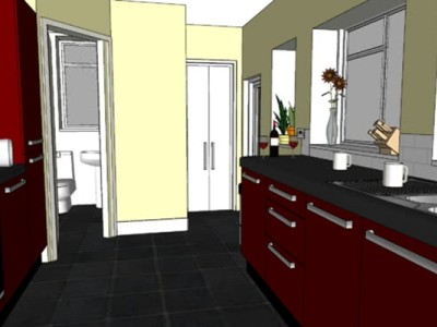 家居封闭厨房室内装修SU模型下载_sketchup草图大师SKP模型