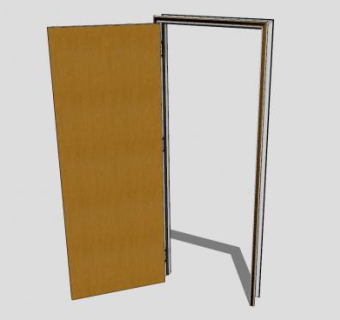 嵌入式实心门SU模型下载_sketchup草图大师SKP模型