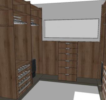 父母的家庭更衣室衣帽间SU模型下载_sketchup草图大师SKP模型