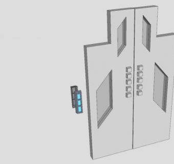 门和感应器SU模型下载_sketchup草图大师SKP模型
