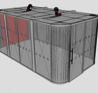 办公吊舱感应门SU模型下载_sketchup草图大师SKP模型