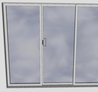 不锈钢玻璃滑动门SU模型下载_sketchup草图大师SKP模型