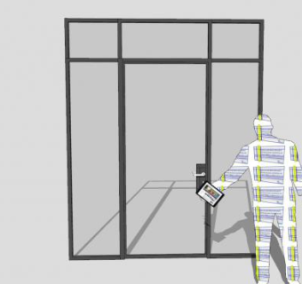 不锈钢玻璃平开门SU模型下载_sketchup草图大师SKP模型
