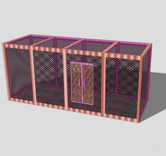 钢用镂空的笼子和门的SU模型下载_sketchup草图大师SKP模型