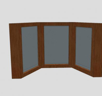 木框玻璃凸窗SU模型下载_sketchup草图大师SKP模型