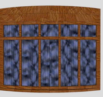 拱形木制玻璃窗SU模型下载_sketchup草图大师SKP模型