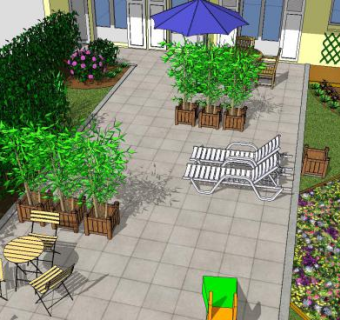 屋顶花园家装SU模型下载_sketchup草图大师SKP模型