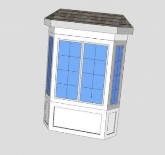 欧式风格凸窗建筑SU模型下载_sketchup草图大师SKP模型