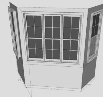 推拉式凸窗SU模型下载_sketchup草图大师SKP模型