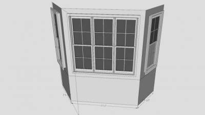 推拉式凸窗SU模型下载_sketchup草图大师SKP模型