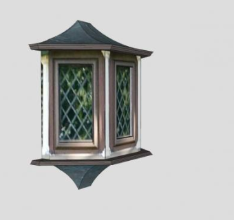 中式建筑设计凸窗SU模型下载_sketchup草图大师SKP模型