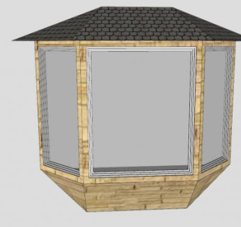 海湾房子建筑外飘窗SU模型下载_sketchup草图大师SKP模型