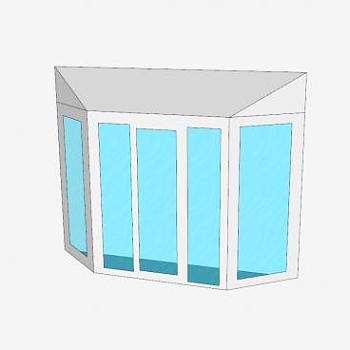 滑动阳台外飘窗SU模型下载_sketchup草图大师SKP模型