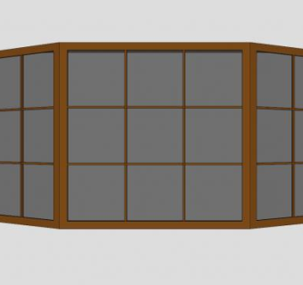 现代木制阳台凸窗SU模型下载_sketchup草图大师SKP模型
