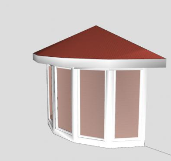 弧形建筑阳台飘窗SU模型下载_sketchup草图大师SKP模型