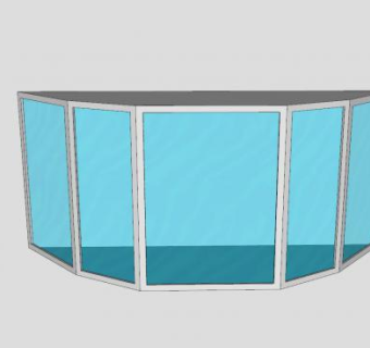 简约风格玻璃飘窗SU模型下载_sketchup草图大师SKP模型