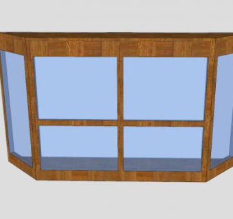 木框玻璃阳台飘窗SU模型下载_sketchup草图大师SKP模型