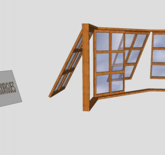 外飘窗设计上悬窗SU模型下载_sketchup草图大师SKP模型